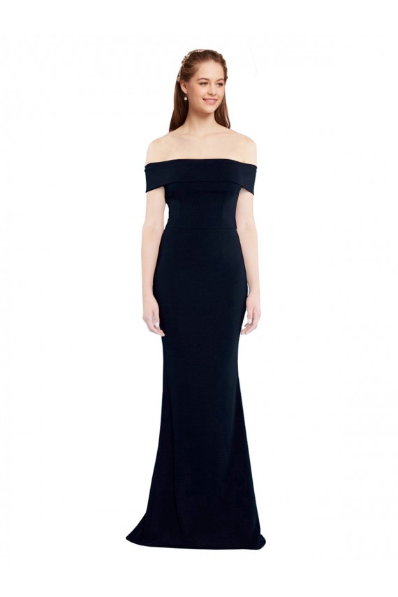 Purcahse  Keyhole Back Sleeveless Off the Shoulder Mermaid Stretch Crepe Evening Dress UK
