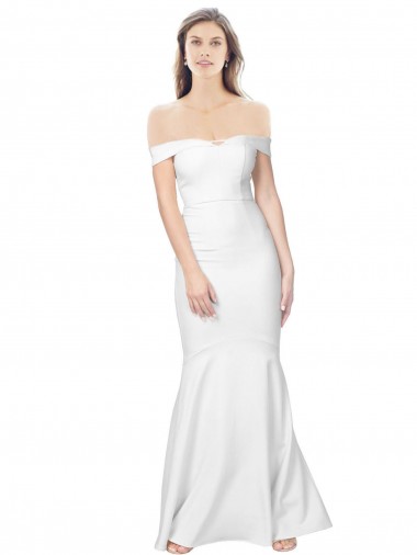 Purcahse  Low Back Sleeveless Off the Shoulder Mermaid Stretch Crepe Evening Dress UK