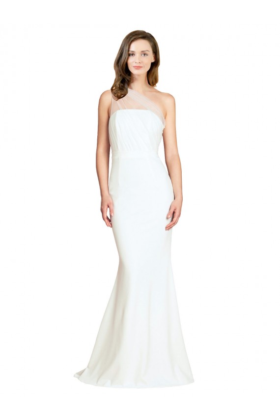 Purcahse  Sleeveless One Shoulder Mermaid Stretch Crepe & Tulle Formal Evening Dress UK