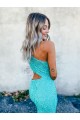 Purcahse  Sleeveless One Shoulder Mermaid Velvet Sequin Evening Dresses UK