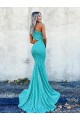 Purcahse  Sleeveless One Shoulder Mermaid Velvet Sequin Evening Dresses UK