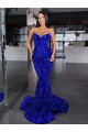 Purcahse  Sleeveless Spaghetti Straps Mermaid Velvet Sequin Evening Dress UK