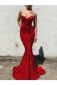 Purcahse  Sleeveless Sweetheart Mermaid Velvet Sequin Evening Gown UK