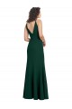Purcahse  V-Back Midnight Green Sleeveless V-Neck A-Line Stretch Crepe Evening Dress UK