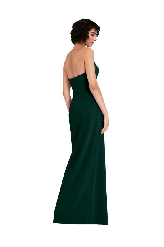 Purcahse  Low Back Midnight Green Sleeveless Scoop Neck Sheath Stretch Crepe Formal Evening Dress UK