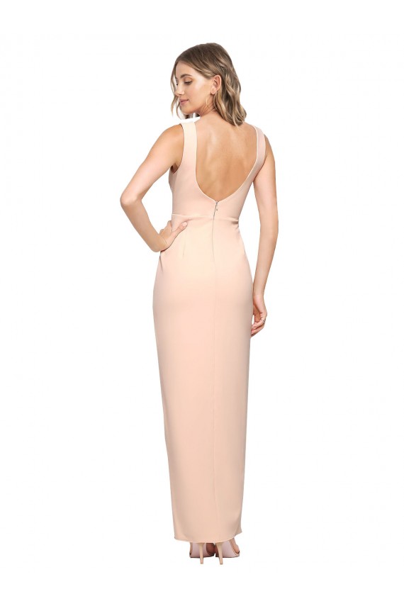 Purcahse  Sleeveless Square Neck Sheath Stretch Crepe Formal Evening Dress UK