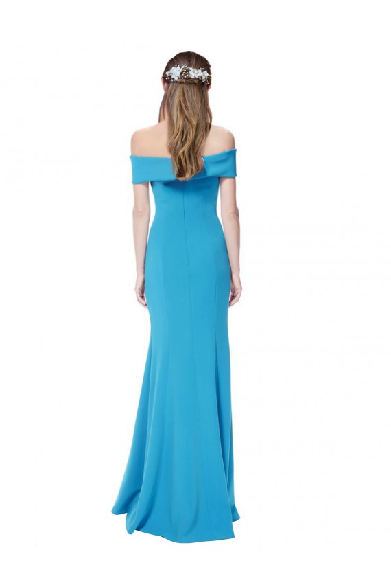 Purcahse  Sleeveless Off the Shoulder Sheath Stretch Crepe Evening Dress UK