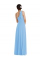 Purcahse  Periwinkle Sleeveless One Shoulder Trumpet Soft Chiffon Semi Formal Evening Dress UK