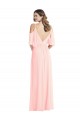 Purcahse  V-Back Cold Shoulder V-Neck A-Line Soft Chiffon Semi Formal Evening Dress UK