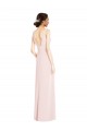 Purcahse  Low Back Sleeveless V-Neck A-Line Stretch Crepe Black Tie Evening Dress UK