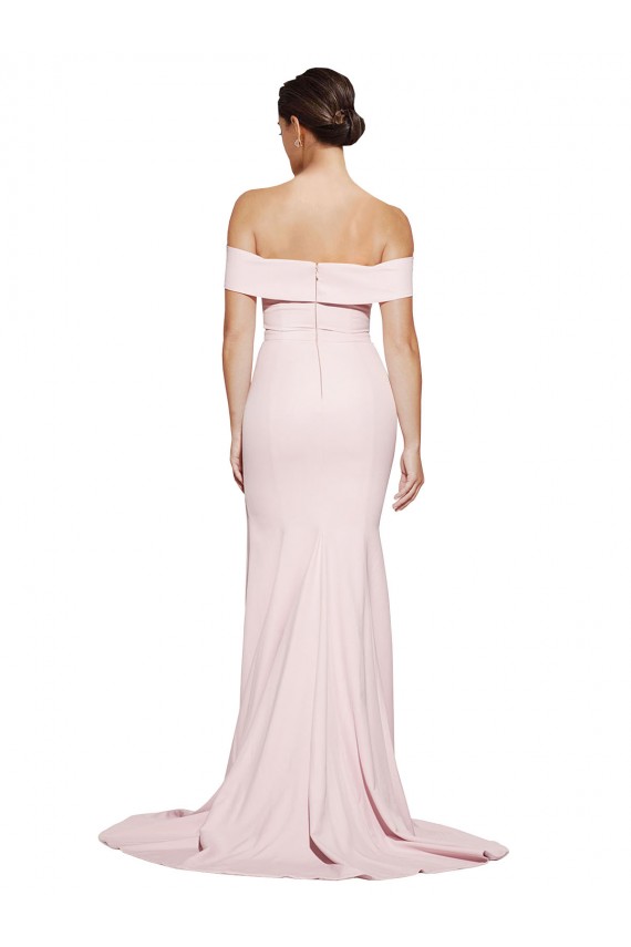 Purcahse  Low Back Pink Sleeveless Square Neck Sheath Stretch Crepe Formal Evening Dress UK