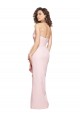 Purcahse  Low Back Pink Sleeveless Strapless Sheath Stretch Crepe Evening Dress UK