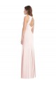 Purcahse  Open Back Pink Sleeveless Bateau Neck Trumpet Stretch Crepe Semi Formal Evening Dress UK