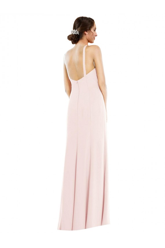 Purcahse  Low Back Sleeveless Halter Neck Trumpet Stretch Crepe Formal Evening Dress UK