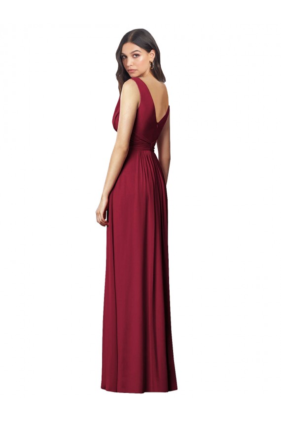 Purcahse  V-Back Royal Blue Sleeveless V-Neck A-Line Soft Chiffon Semi Formal Evening Dress UK
