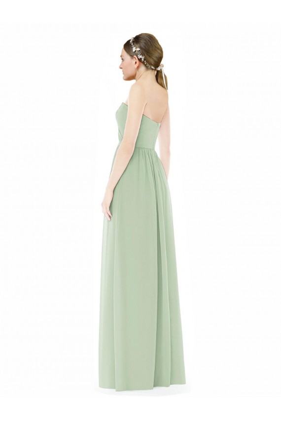 Purcahse  Low Back Sage Sleeveless Sweetheart A-Line Soft Chiffon Semi Formal Evening Dress UK