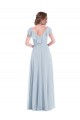 Purcahse  V-Back Sea Glass Sleeveless V-Neck A-Line Soft Chiffon Black Tie Evening Dress UK