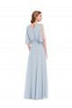 Purcahse  Half Sleeves V-Neck A-Line Soft Chiffon Evening Dress UK