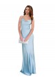 Purcahse  Criss Cross Open Back Light Sky Blue Sleeveless Cowl Neck Sheath Silky Satin Formal Evening Dress UK