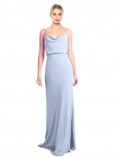 Purcahse  V-Back Sleeveless Cowl Neck Sheath Stretch Crepe Evening Dress UK
