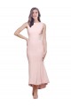 Purcahse  Low Back Sleeveless High Neck Sheath Stretch Crepe High Low Evening Dress UK