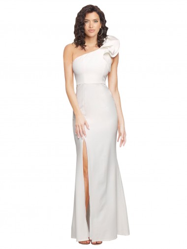 Purcahse  Sleeveless One Shoulder Sheath Stretch Crepe Formal Evening Dress UK