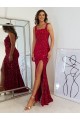 Purcahse  Sleeveless Square Neck Sheath Velvet Sequin Evening Gown UK