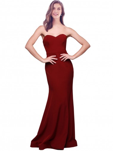 Purcahse  Low Back Sleeveless Sweetheart Sheath Stretch Crepe Formal Evening Dress UK