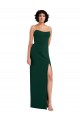 Purcahse  Low Back Midnight Green Sleeveless Scoop Neck Sheath Stretch Crepe Formal Evening Dress UK