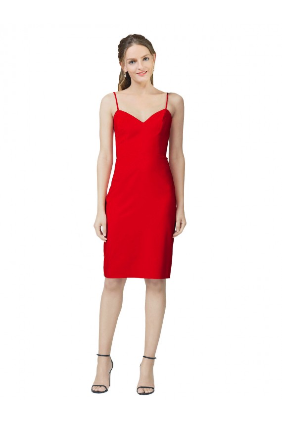 Purcahse  Red Sleeveless Sweetheart Sheath Stretch Crepe Formal Evening Dress UK