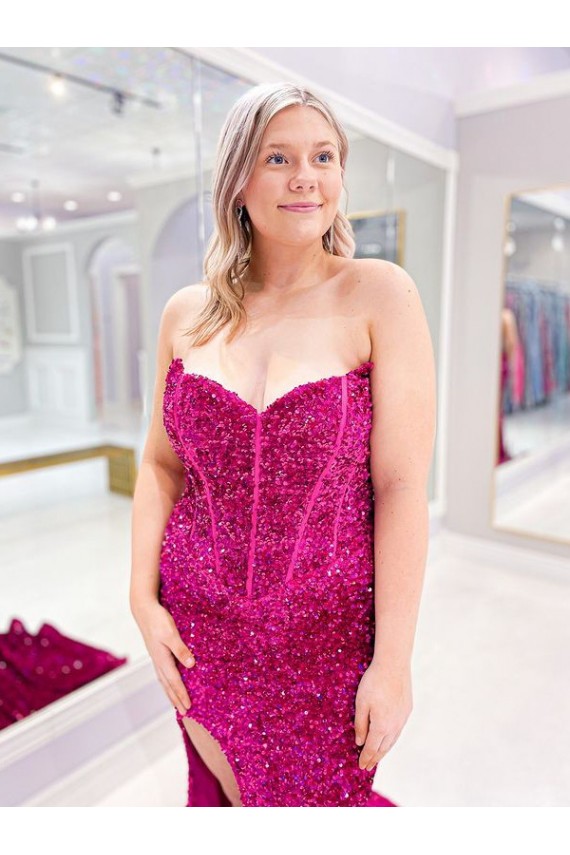 Purcahse  Sleeveless Sweetheart Sheath Velvet Sequin Evening Dress UK