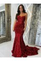 Purcahse  Burgundy Sleeveless Sweetheart Sheath Velvet Sequin Evening Dress UK