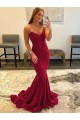 Purcahse  Burgundy Sleeveless Sweetheart Sheath Velvet Sequin Evening Gown UK