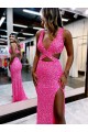 Purcahse  Sleeveless V-Neck Sheath Velvet Sequin Evening Dresses UK