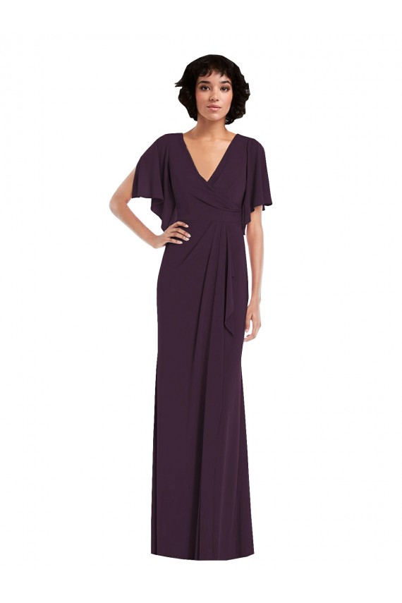 Purcahse  Split Sleeves V-Neck Sheath Spandex Formal Evening Dress UK