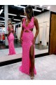 Purcahse  Sleeveless V-Neck Sheath Velvet Sequin Evening Dresses UK