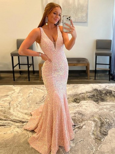 Purcahse  Sleeveless V-Neck Sheath Velvet Sequin Evening Dress UK