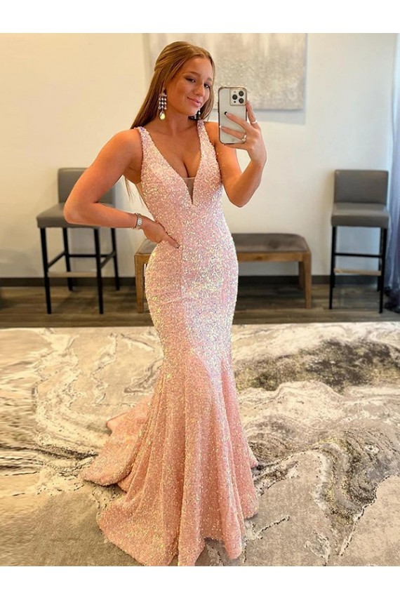 Purcahse  Sleeveless V-Neck Sheath Velvet Sequin Evening Dress UK