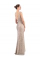 Purcahse  Low Back Sleeveless V-Neck Sheath Sparkling Sequin Formal Evening Dress UK