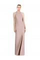 Purcahse  Open Back Sleeveless Halter Neck Trumpet Stretch Crepe Semi Formal Evening Gown UK