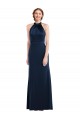Purcahse  Open Back Sleeveless High Neck Trumpet Stretch Crepe Semi Formal Evening Dress UK