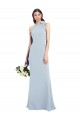 Purcahse  Open Back Sleeveless Bow Neck Trumpet Stretch Crepe Semi Formal Evening Dress UK
