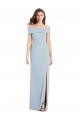 Purcahse  Sleeveless Off the Shoulder Trumpet Stretch Crepe Long Evening Dress UK