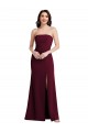 Purcahse  Burgundy Gold Sleeveless Strapless Trumpet Stretch Crepe Semi Formal Evening Dress UK