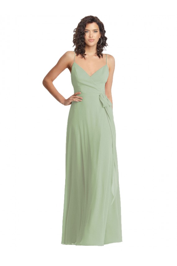 Purcahse  Sleeveless Spaghetti Straps Trumpet Soft Chiffon Formal Evening Dress UK