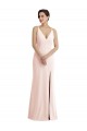 Purcahse  V-Back Sleeveless V-Neck Trumpet Stretch Crepe Formal Evening Dress UK