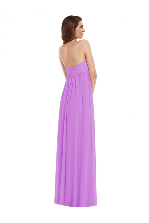 Purcahse  Low Back Violet Sleeveless Sweetheart A-Line Soft Chiffon Semi Formal Evening Dress UK