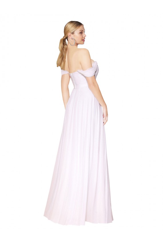 Purcahse  Sleeveless Off the Shoulder A-Line Soft Chiffon Formal Evening Dress UK